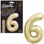 GoDan Foil balloon number 6 champagne