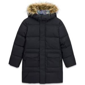 GUESS Дълго детско зимно яке парка в тъмно синьо guess с качулка и пух