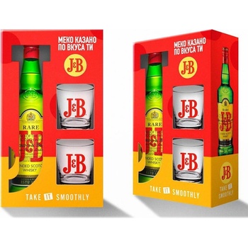 J&B Джи Би + 2 ниски чаши