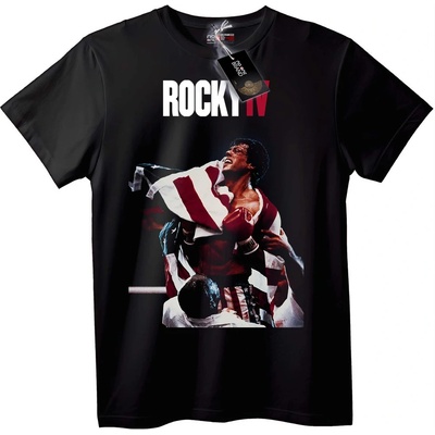 NOONEBRAND Тениска Rocky IV с американско знаме - L, Black