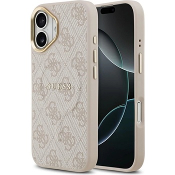 GUESS Предпазен калъф Guess PU 4G Classic за iPhone 17 MagSafe, розов (GUHMP17SP4MSEGCP)