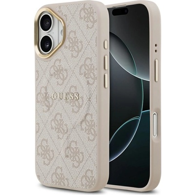 GUESS Предпазен калъф Guess PU 4G Classic за iPhone 17 MagSafe, розов (GUHMP17SP4MSEGCP)