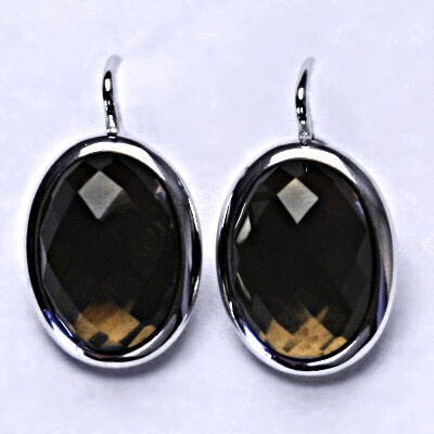 Čištín Stříbrné náušnice, přírodní kámen záhněda šachovnice - NK 1454