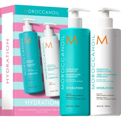 Moroccanoil Hydration hydratační šampon s arganovým olejem 500 ml + Moroccanoil Hydration hydratační kondicionér s arganovým olejem 500 ml kosmetická sada