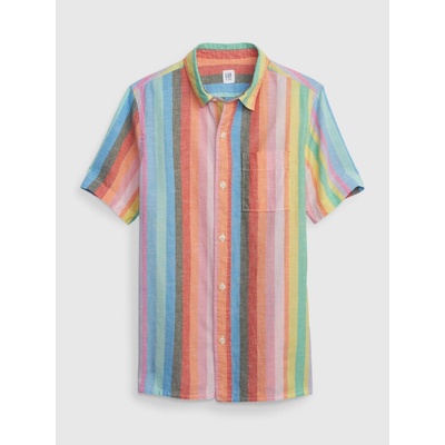 GAP dětská košile z lněné směsi Oxford Shirt vícebarevná