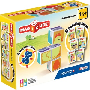 Geomag Магнитни кубчета Geomag - Животни, 4 части (G132) - baby