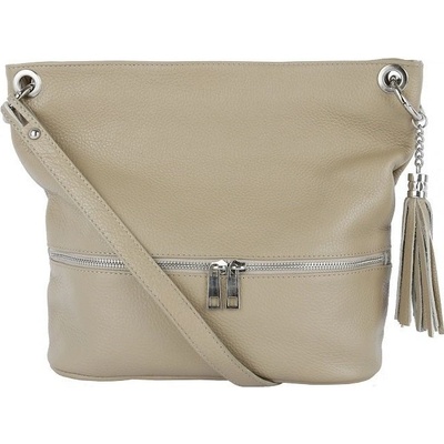 Talianske Talianska kožená crossbody kabelka Frame béžová