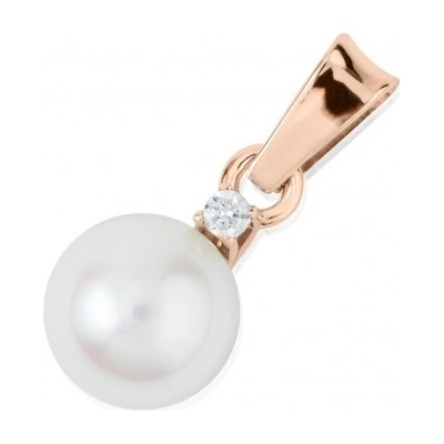 Couple Moderní perlový přívěsek Allexina růžové zlato a zirkon 6670013 4 0 91