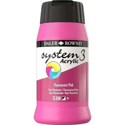 Daler-Rowney System3 АКРИЛНА боя Fluorescent Pink 500 ml 1 бр (129500538)