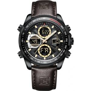 Curren Мъжки часовник Naviforce Fuero, Хронограф, Кожена каишка, Кафяв / Черен (NAVIFORCE-9197L-BROWN-BLACK) Часовници
