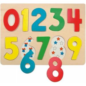 Woodyland Puzzle на дъска „Числа с калинки (90325)