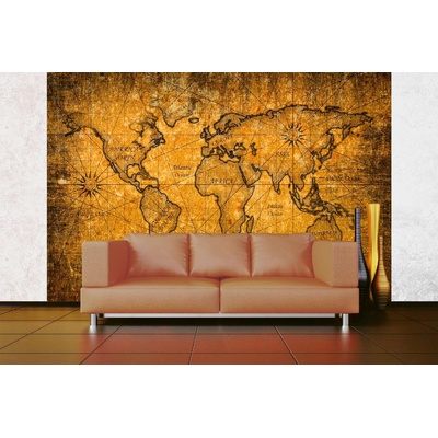 DIMEX ART Самозалепваща се флизелинова фототапета винтидж карта на света vi. 375 x 250 см
