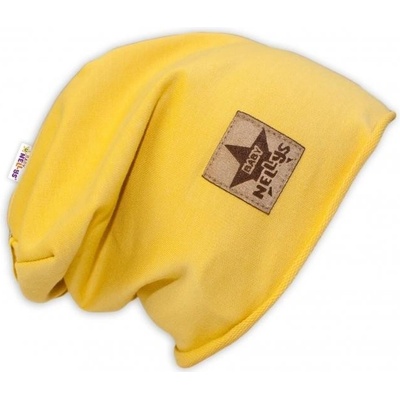 Baby Nellys bavlněná čepice žlutá