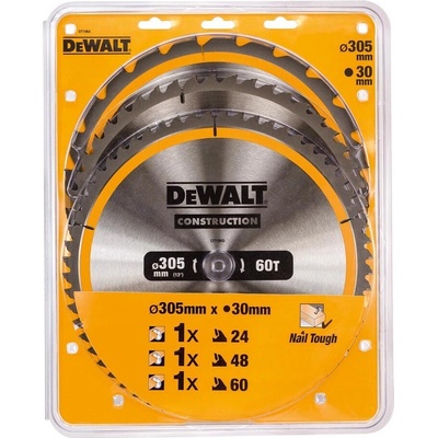 DeWalt DT1964 - Balení 3 pilových kotoučů do stacionární kotoučové pily