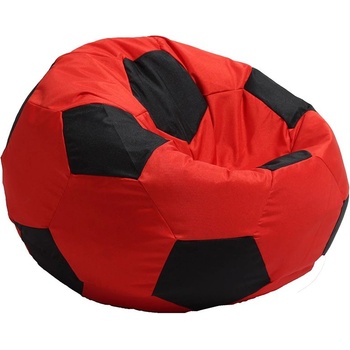 Image 1 of PUFRELAX Пуф, топка за деца 2-8 г. , 130л. Telstar Junior - Red & Black, За открито, Перящ се калъф, Пълнеж от Полистиролни перли (PUF-G-TJ-TEX-REBL)