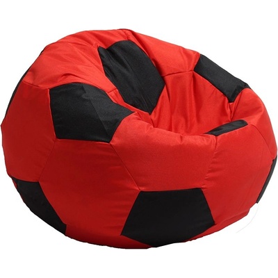 PUFRELAX Пуф, топка за деца 2-8 г. , 130л. Telstar Junior - Red & Black, За открито, Перящ се калъф, Пълнеж от Полистиролни перли (PUF-G-TJ-TEX-REBL)