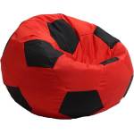 PUFRELAX Пуф, топка за деца 2-8 г. , 130л. Telstar Junior - Red & Black, За открито, Перящ се калъф, Пълнеж от Полистиролни перли (PUF-G-TJ-TEX-REBL) - topmall