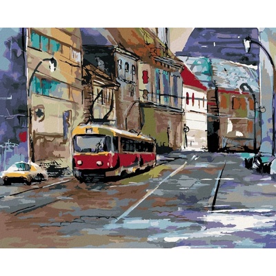 Zuty Malování Podle Čísel Projížďka Po Praze 80 x 100 Cm Plátno Rám 8596530080237