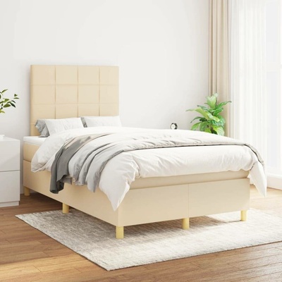 vidaXL 3142321 Boxspring postel s matrací textil krémová