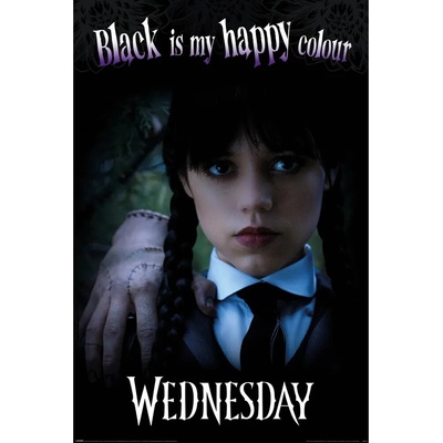 Pyramid International Plagát Wednesday - Black is my Happy Colour