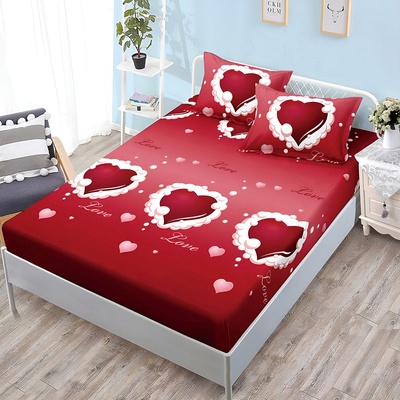 EmonaMall Долен чаршаф с ластик и две калъфки (за матрак 140x200) EmonaMall, 3 части - Модел S18287 (S18287-4444c8)