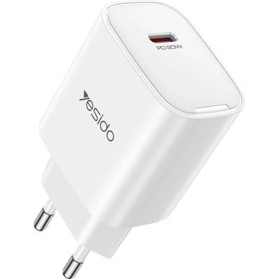 YESIDO Зарядно устройство за стена Yesido YC01E - Type-C, Fast Charge, PD20W, Intelligent Output - Бяло