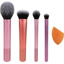 Real Techniques Brushes Everyday Essentials sada štětec na tvářenku + štětec na oční stíny + štětec na rozjasňovač + štětec na make-up + houbička na make-up