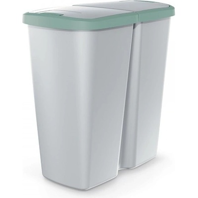 Rauman Odpadkový kôš DUO sivý, 45 l zelená / sivá