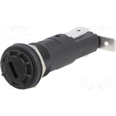 BULGIN FX0419 Zásuvka; 6,3x32mm; 250V; na panel; černá; UL94V-0; polyester; IP68