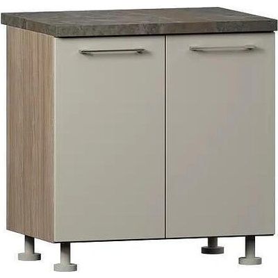 Долен кухненски шкаф Domino Havana L80 дъб хавана и кашмир супер гланц