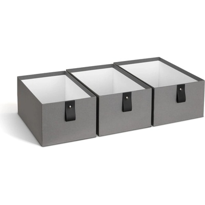 Bigso Сиви картонени кутии за съхранение в комплект от 3 бр. 20, 5x29, 5x14, 5 cm Aston Paper Laminate - Bigso (735354133L01)