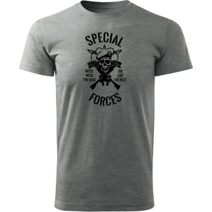 DRAGOWA Тениска с къс ръкав Special Forces, сива, 160 г/м2 (612)