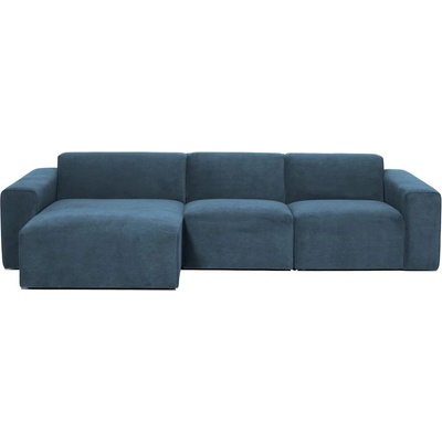 Scandic Син ъглов диван от рипсено кадифе (ляв ъгъл) Sting - Scandic (STING CH. LEFT WAVE blue 210)