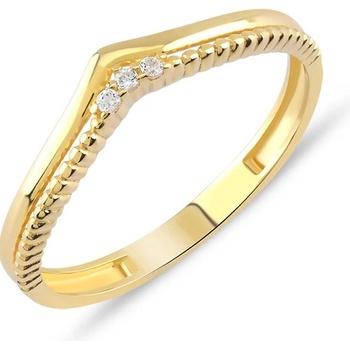 Lillian Vassago Minimalistický zlatý prsteň so zirkónmi LLV59 GR013