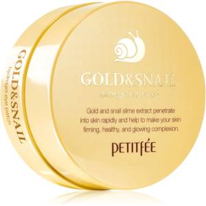 PETITFÉE Gold & Snail хидрогелова маска за зоната около очите с екстракт от охлюв 60 бр