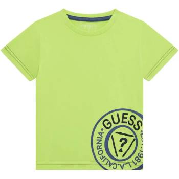GUESS Електрикава тениска за мини момче с кръгла синя щампа Guess