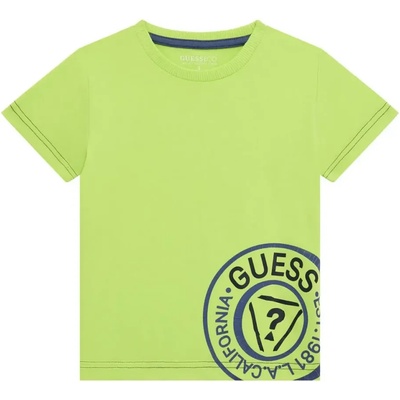 GUESS Електрикава тениска за мини момче с кръгла синя щампа Guess