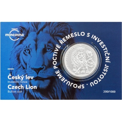 Česká mincovna Stříbrná mince Český lev 2026 stand číslováno 2 oz – Zboží Dáma