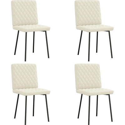 vidaXL Трапезни столове, 4 бр, кремави, кадифе (3315212)