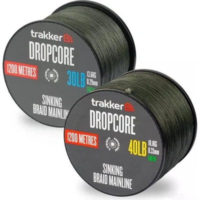 Trakker Kmeňová Šnúra Dropcore Braid Green 1200 m - 0,33 mm 30 lb