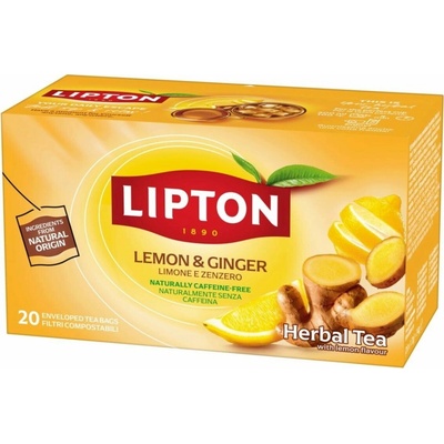 Lipton Lemon Ginger Refresh ovocný čaj 20 čajových sáčků