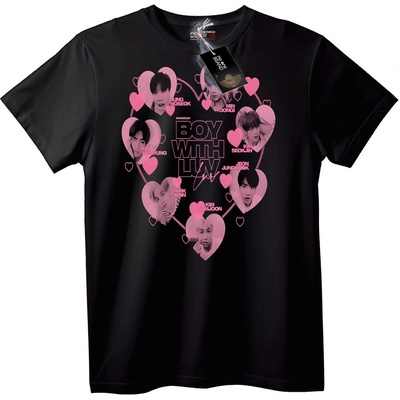 NOONEBRAND Тениска BTS Boy With Luv - 2XL, White