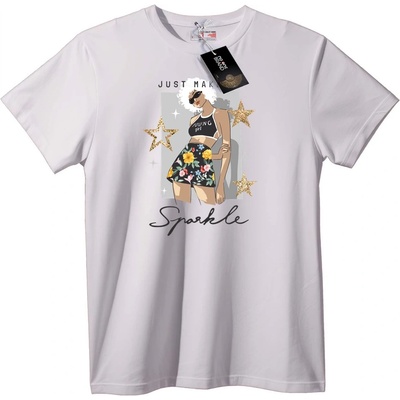 NOONEBRAND Тениска Гламурно Искряща Мадама - 7XL, Black