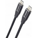 PremiumCord cable USB-C M/M, 240W 480Mbps black cotton braid, 0.5m