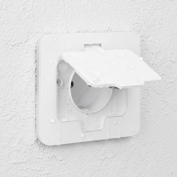 Brilagi - Външна вградена подова розетка IP55, бяла, правоъгълна (BG3316)