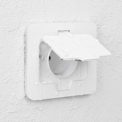 Brilagi - Външна вградена подова розетка IP55, бяла, правоъгълна (BG3316)