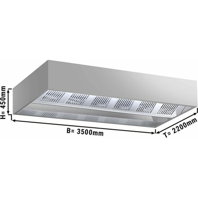 G.Gastro Indukční digestoř - 3,5 m - s filtrem a LED lampou - D11885872