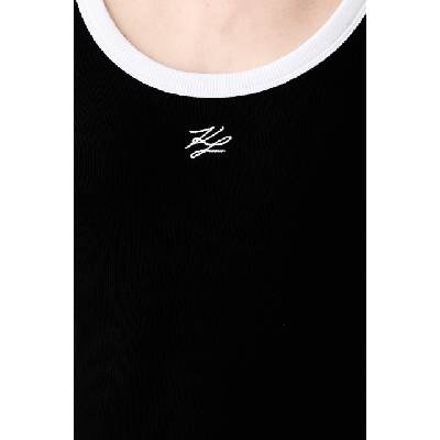 Karl Lagerfeld тениска дамска от памук с еластан (B3W17071)