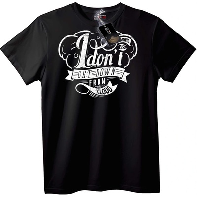 NOONEBRAND Тениска Не слизам от облака си - 5XL, Black