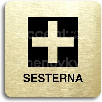 ACCEPT Piktogram sesterna - zlatá tabulka - černý tisk bez rámečku